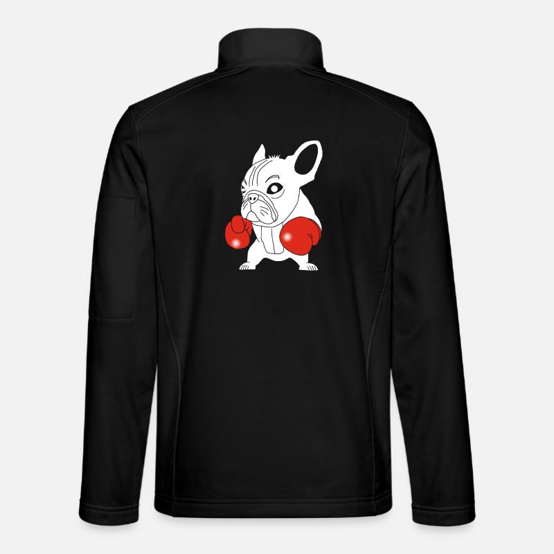 White dog boxer - Unisex Softshell Jacket - black