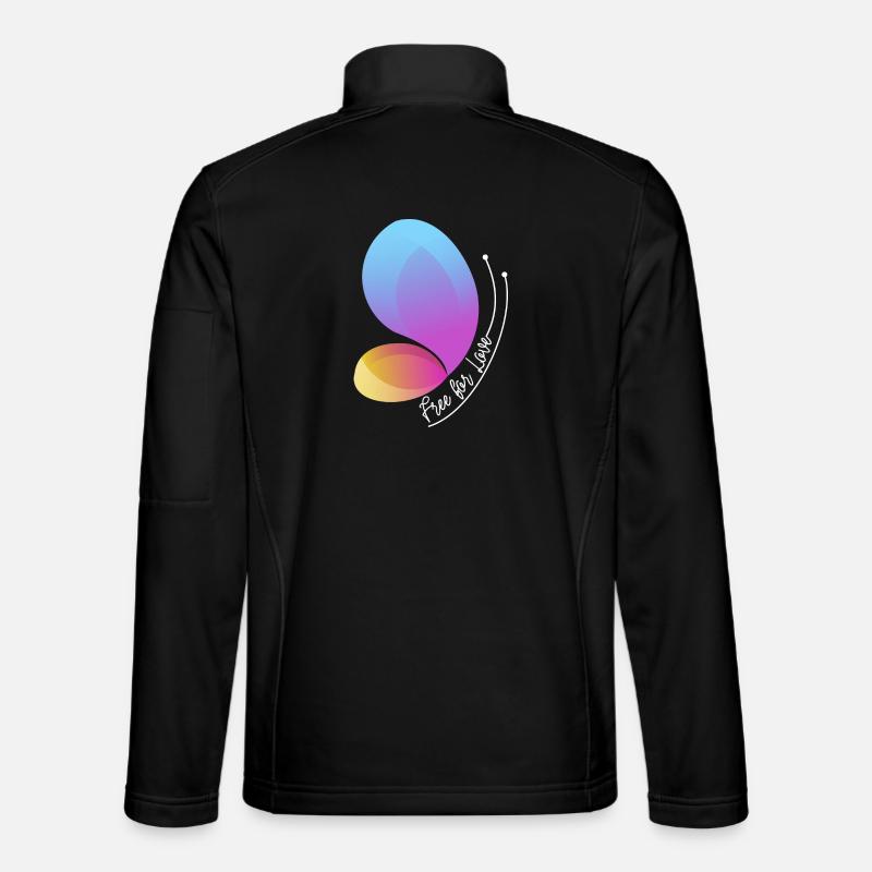 Frei durch Liebe Gradient Schmetterling - Unisex Softshelljacke - Schwarz