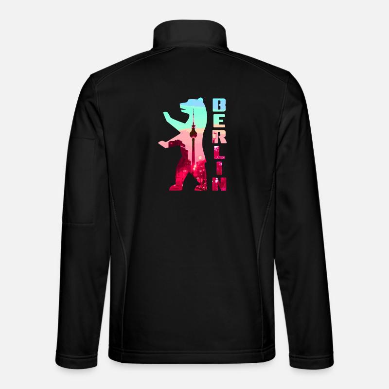 Silhouette de néon d’ours de Berlin Veste en tissu softshell Unisexe