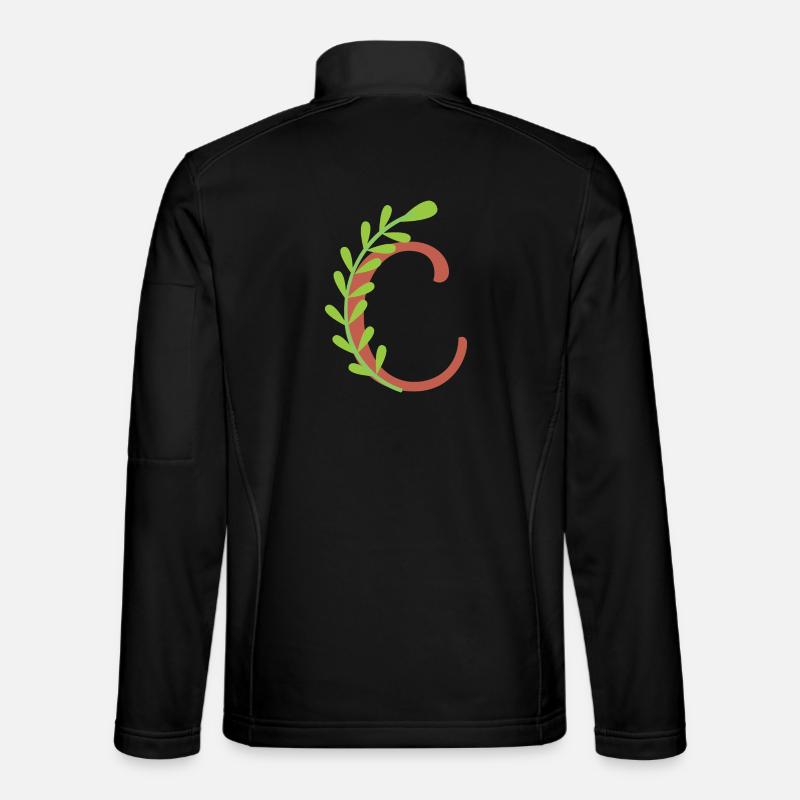 Eleganter Buchstabe 'C' mit Blumen Unisex Softshelljacke