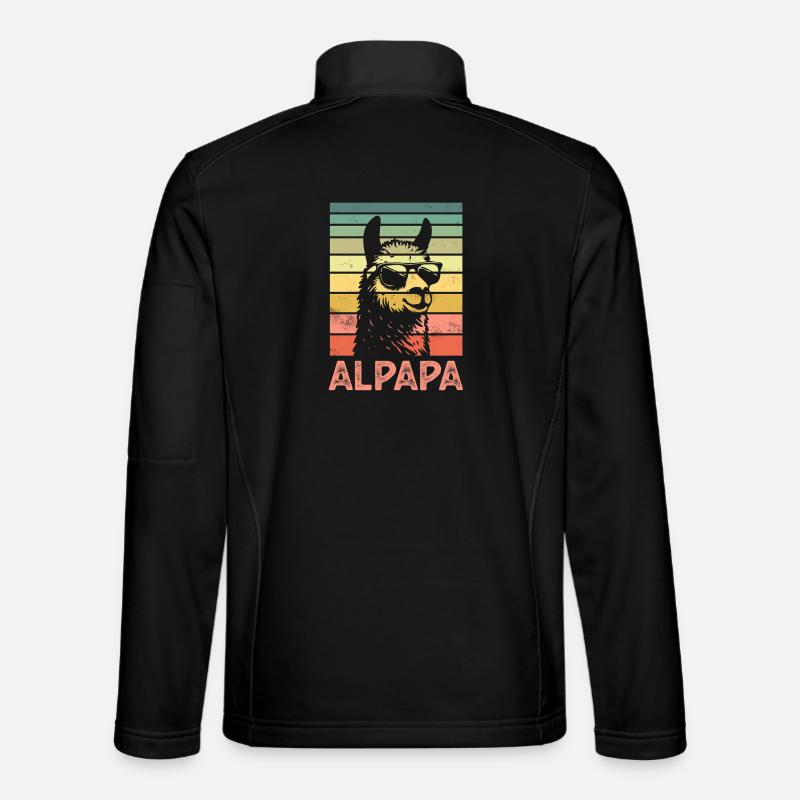 Vater Papa Alpaka - Unisex Softshelljacke - Schwarz