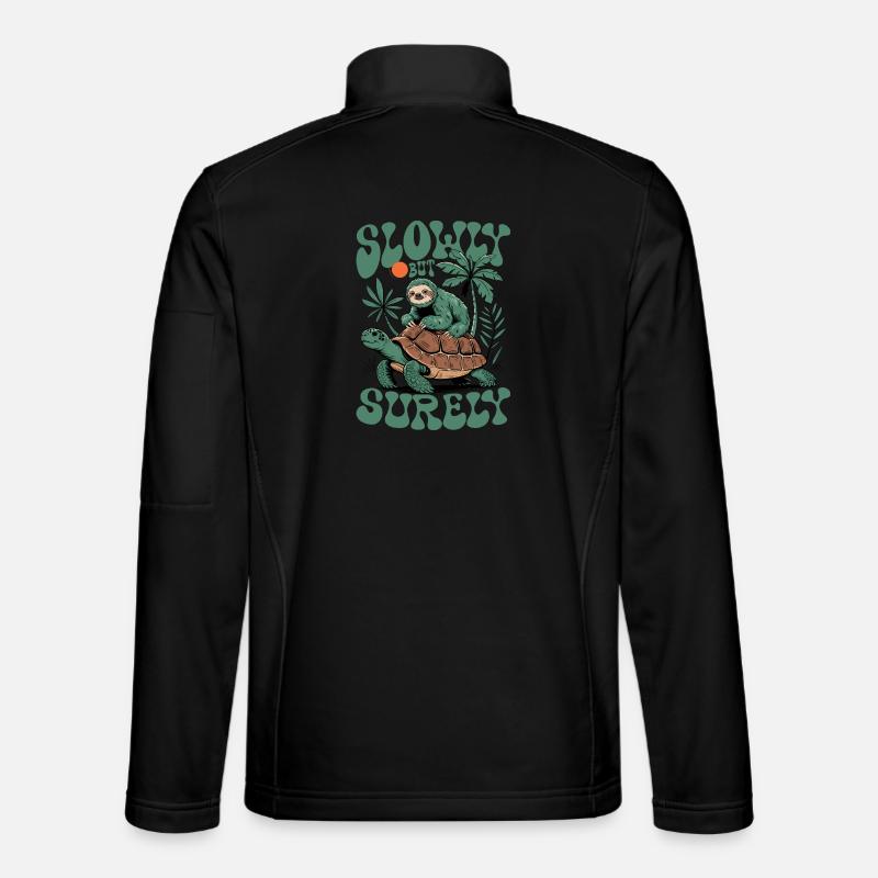 Langsam aber sicher Schildkröte und Faultier - Unisex Softshelljacke - Schwarz