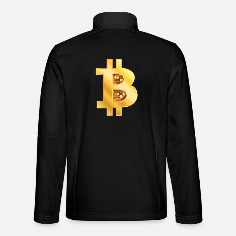Bitcoin Or - Veste en tissu softshell Unisexe - noir
