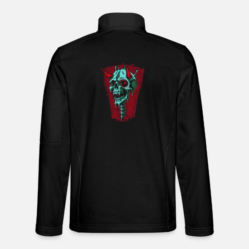Turquoise Skull with Horns Unisex Softshell Jacket