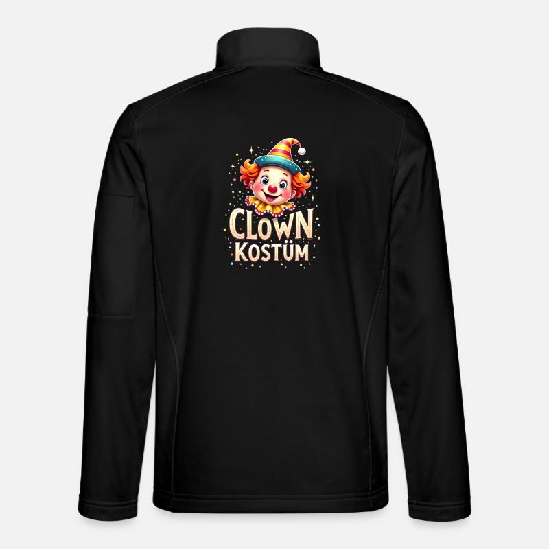 Clown Kostüm Gesicht Fasching Karneval Zirkus  - Unisex Softshelljacke - Schwarz