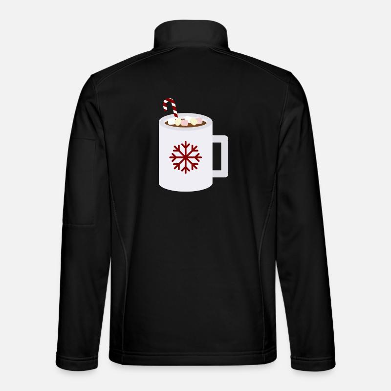 Snowflake Cocoa Mug Art - Unisex Softshell Jacket - black