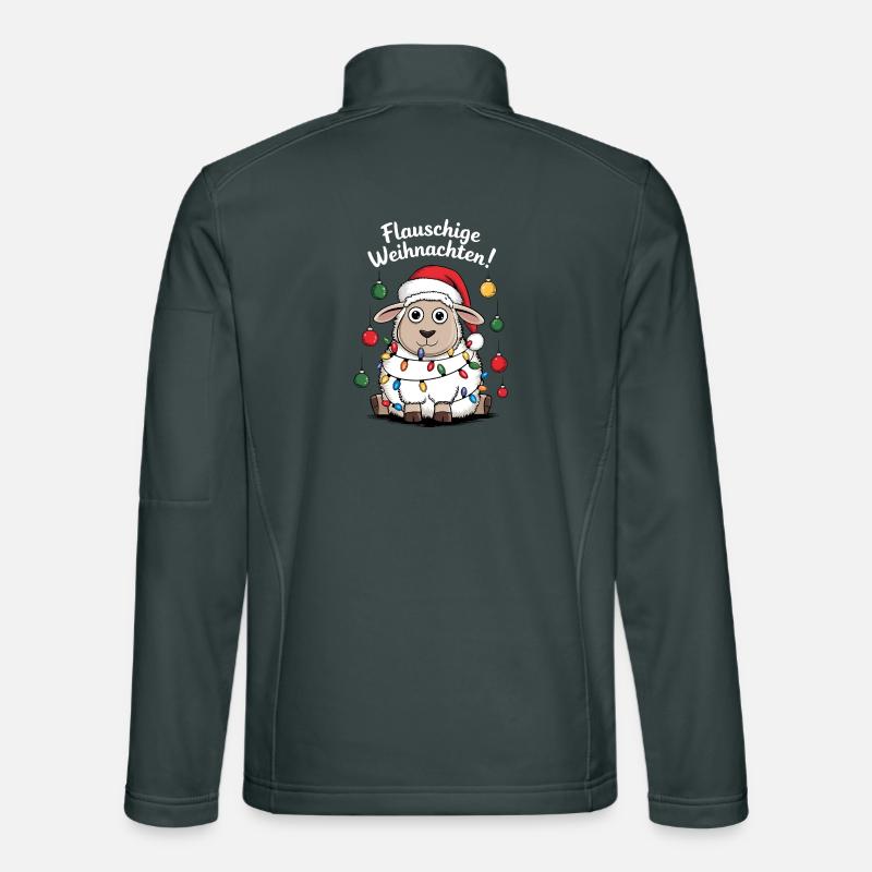 Ferme de bergers de Noël de moutons drôles Veste en tissu softshell Unisexe