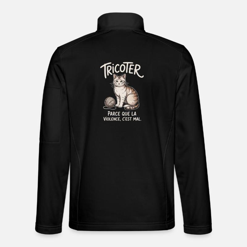 Knitting, because violence is wrong - Unisex Softshell Jacket - black