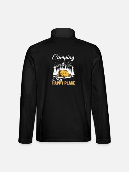 Camping is my happy place - Unisex Softshell Jacket - black
