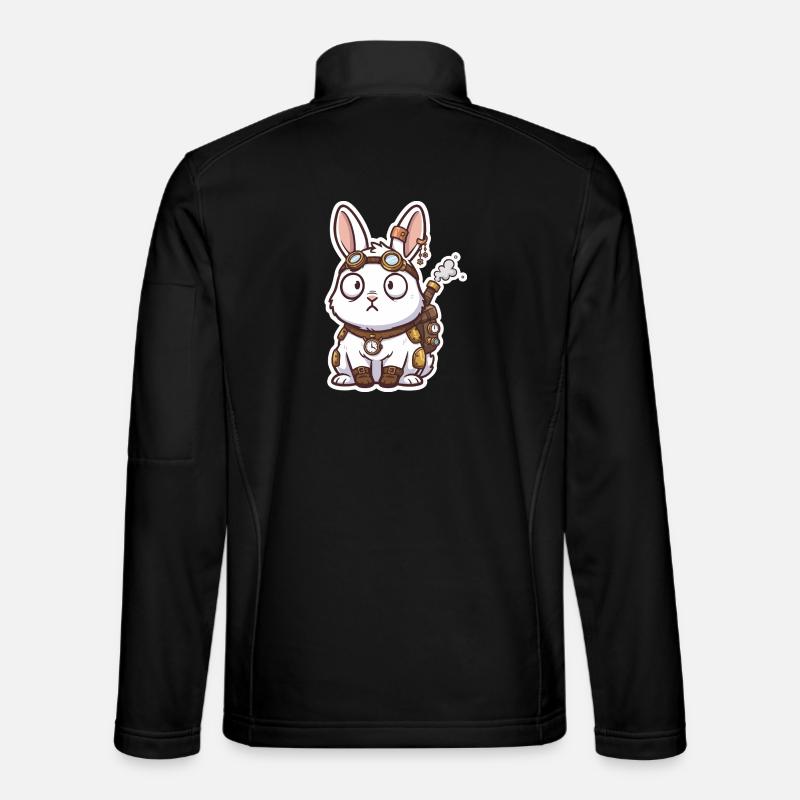 Lapin Steampunk Messager Sac-à-Dos Vapeur - Veste en tissu softshell Unisexe - noir
