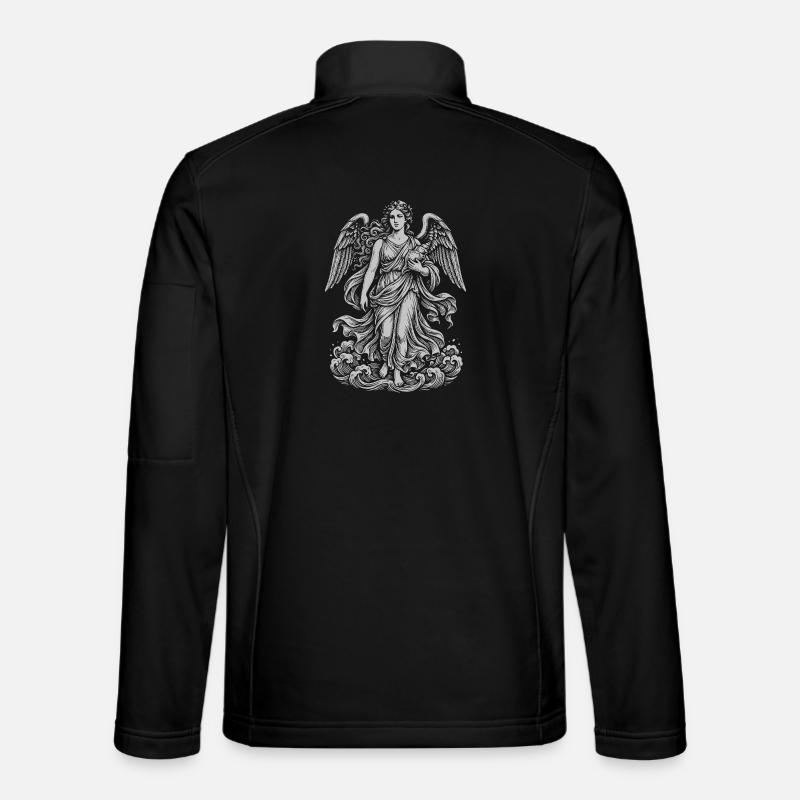 Celestial Angel in Clouded Tapestry - Unisex Softshell Jacket - black