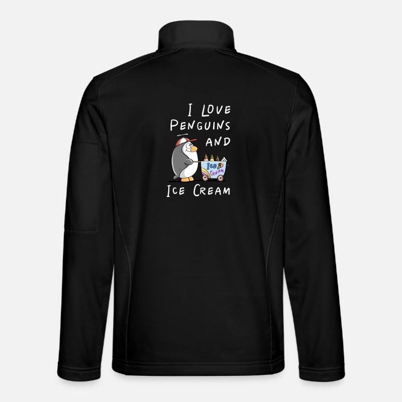 I Love Penguins and Eiscreme - Pinguin Eis Comic Unisex Softshell Jacket