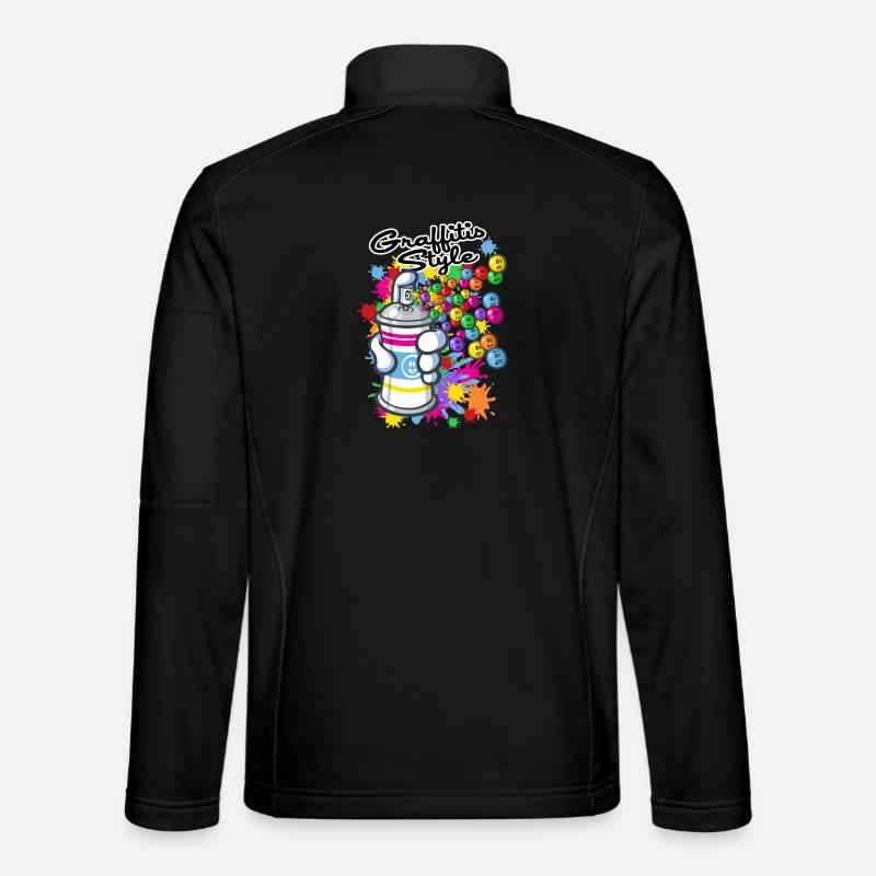 Graffiti cartoon style - Unisex Softshell Jacket - black