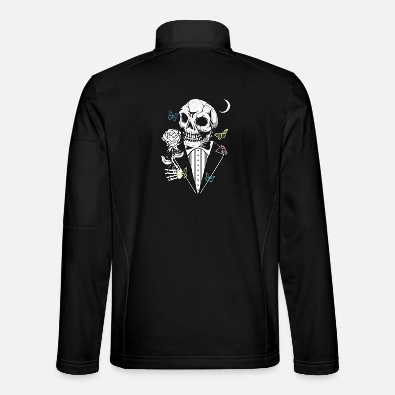 Gentelman Skull mit Rose - Unisex Softshelljacke - Schwarz
