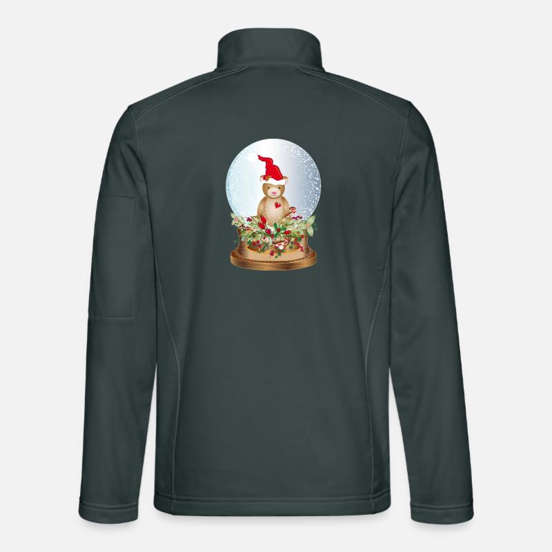 schöne nostalgische Schneekugel mit Teddybär Unisex Softshelljacke