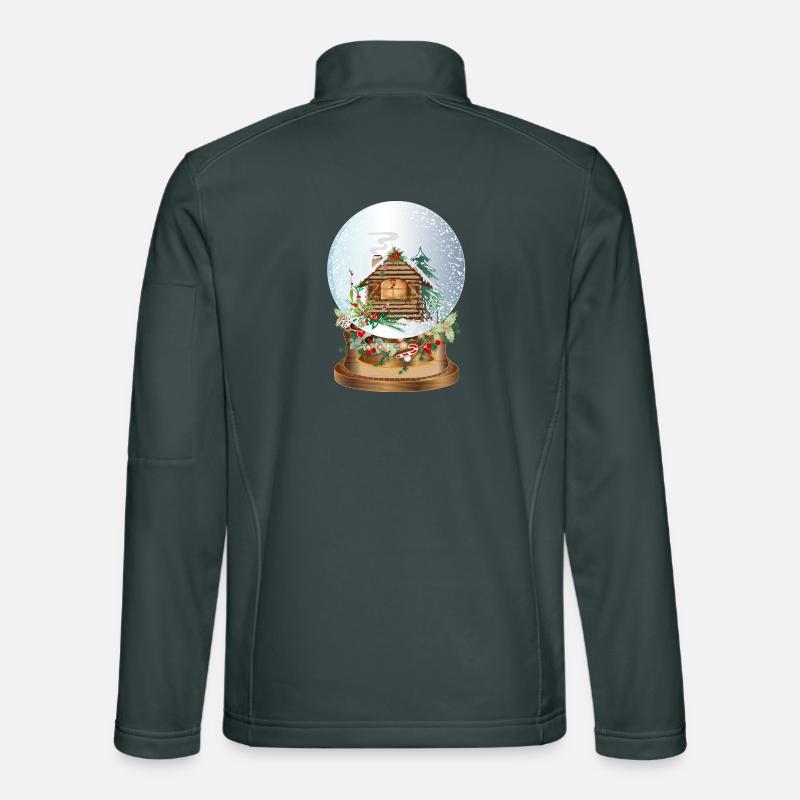 beautiful nostalgic snow globe with log cabin Unisex Softshell Jacket