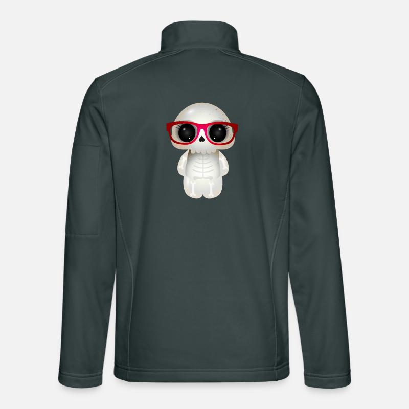 cute skull with red nerd glasses Unisex Softshell Jacket