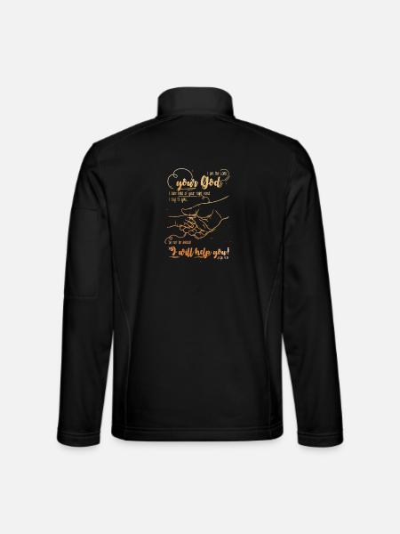 Jesaja Bibelvers Ich helfe dir - Unisex Softshelljacke - Schwarz - Hinten