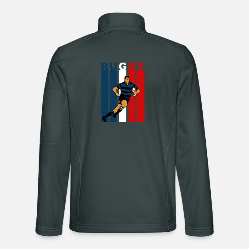Rugby player on a tricolour background Unisex Softshell Jacket