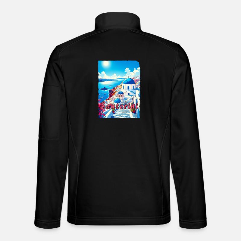 Grèce, souvenirs, vacances, Santorin Veste en tissu softshell Unisexe