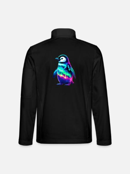 Manchot aurore boréale - Veste en tissu softshell Unisexe - noir - Dos
