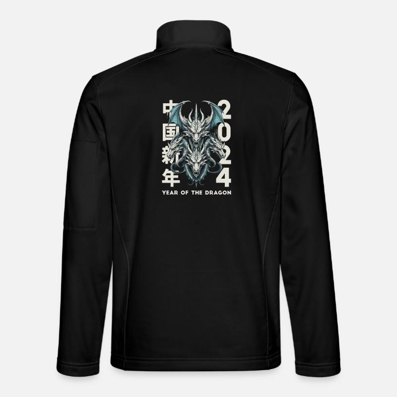 Chinese Dragons - Unisex Softshell Jacket - black