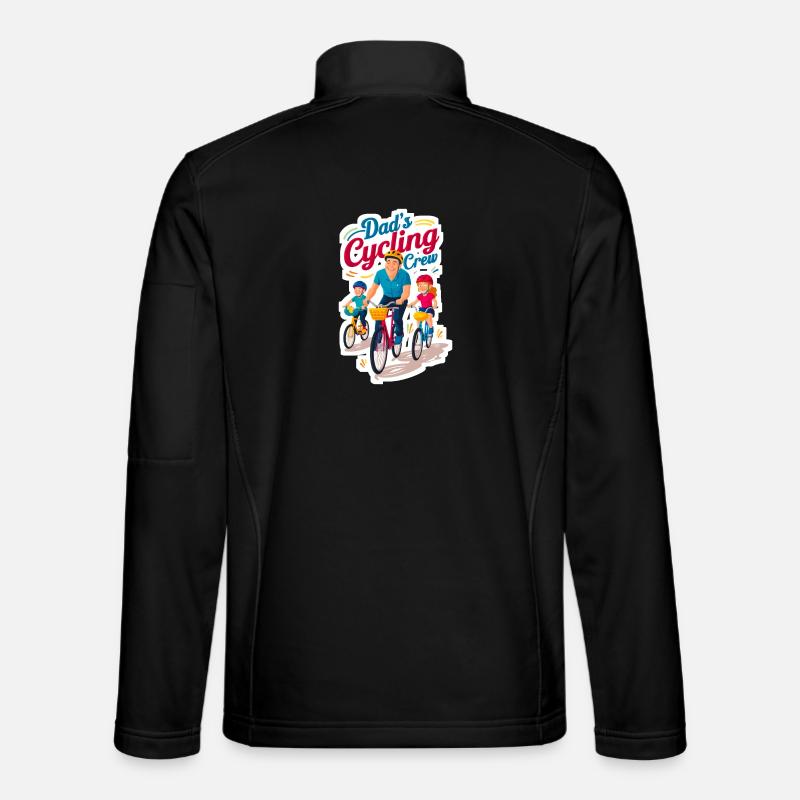 Dad's Cycling Crew Illustration - Unisex Softshell Jacket - black