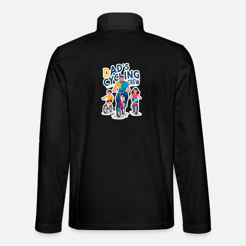 Dad's Cycling Crew Family Design - Unisex Softshell Jacket - black