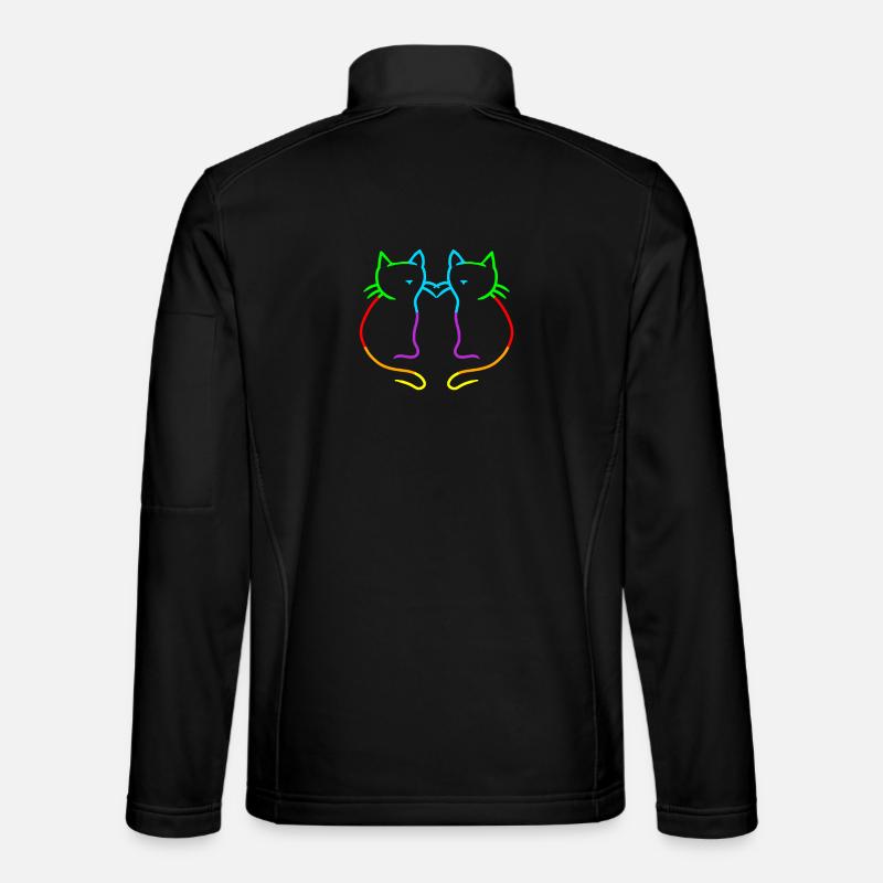 Rainbow Cats LGBT Gay Pride - Unisex Softshell Jacket - black