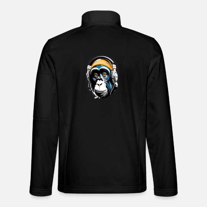 Musique Monkey Chimpanzee Casque comme idée cadeau Veste en tissu softshell Unisexe