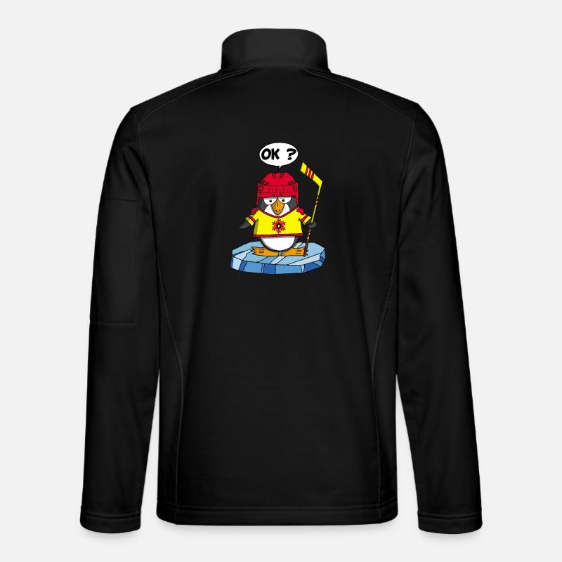 Pinguin und Wintersport - Unisex Softshelljacke - Schwarz