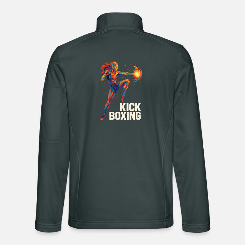 Kickboxer Cool Abstrait Power Kickboxing Cadeau Veste en tissu softshell Unisexe