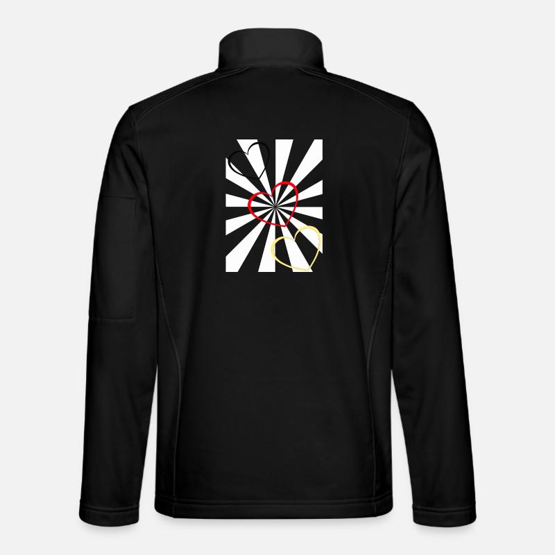 Retro Deutschland Herz  - Unisex Softshelljacke - Schwarz