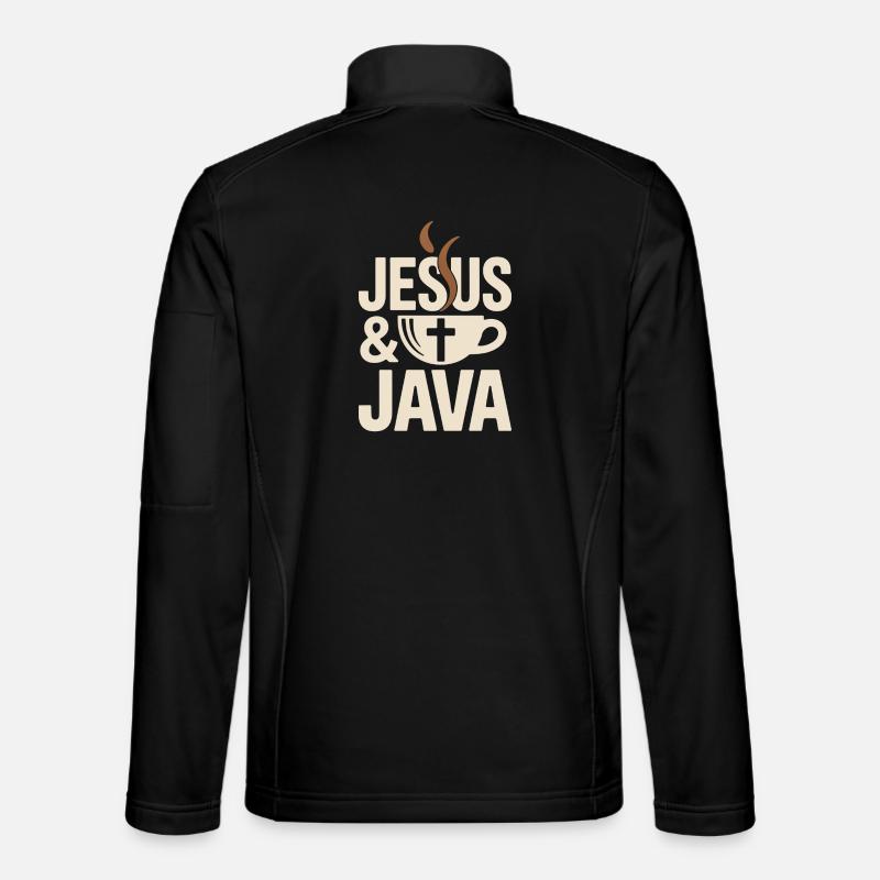 Jesus Und Kaffee Für Christen - Unisex Softshelljacke - Schwarz