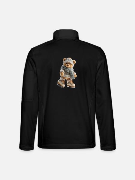 SchlittschuhlaufenderWinterbär Eiszauber mit Schal - Unisex Softshell Jacket - black