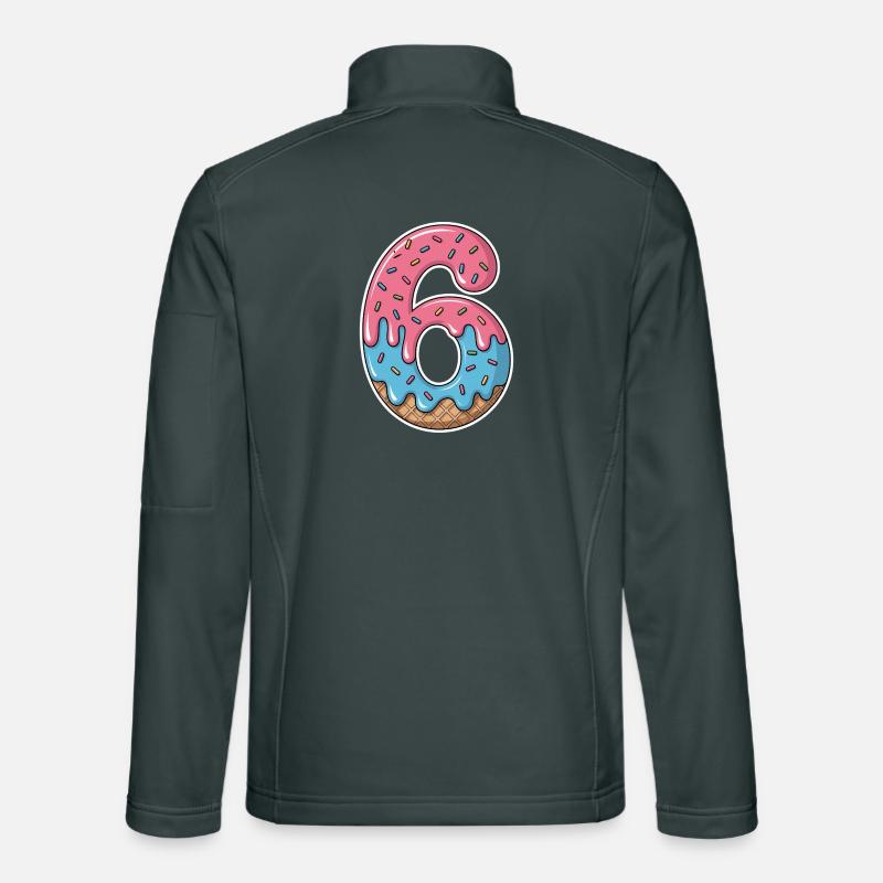 Fête d’anniversaire de la glace numéro 6 des vermicelles Veste en tissu softshell Unisexe