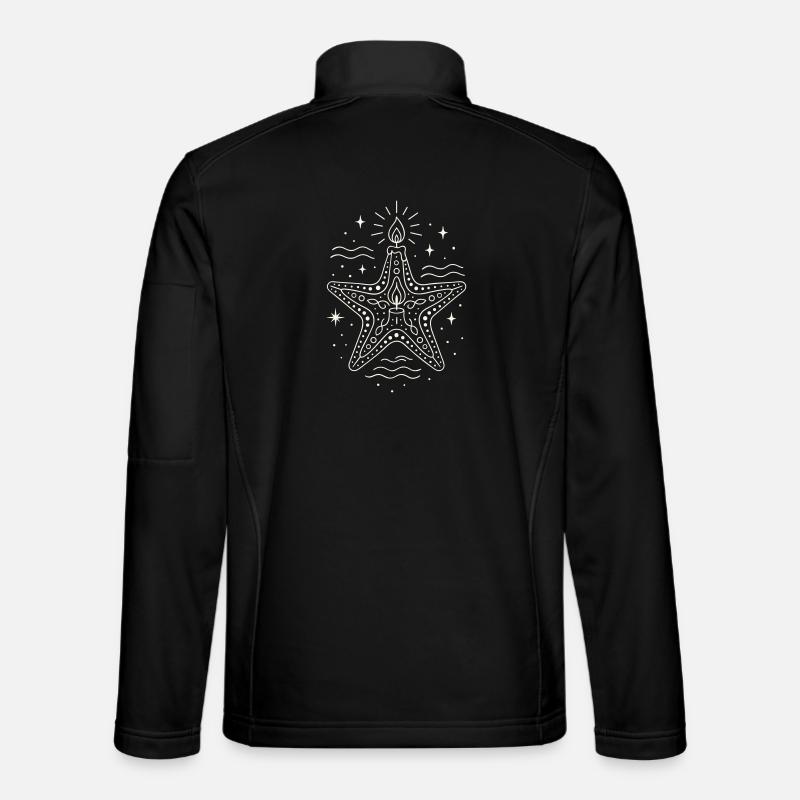 Starfish with Candle Maritime Christmas - Unisex Softshell Jacket - black