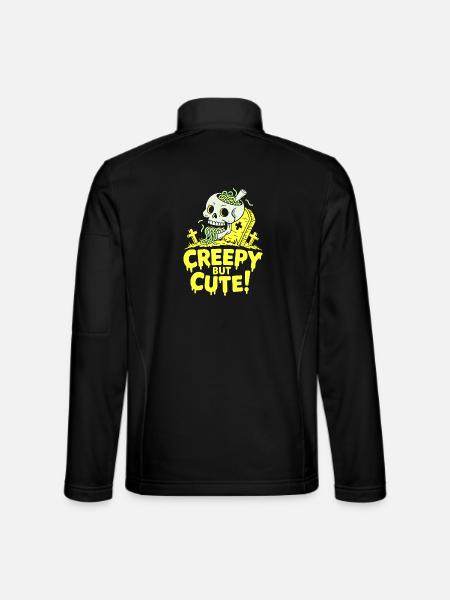 Creepy but Cute Skull Glow - Unisex Softshell Jacket - black