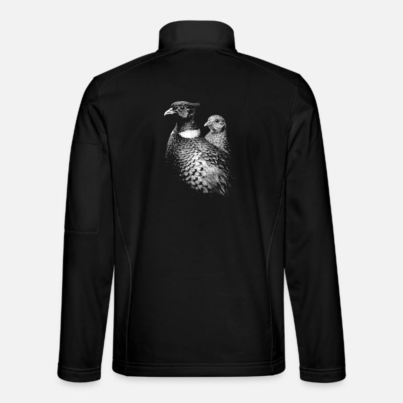 Pheasant and hen - Unisex Softshell Jacket - black