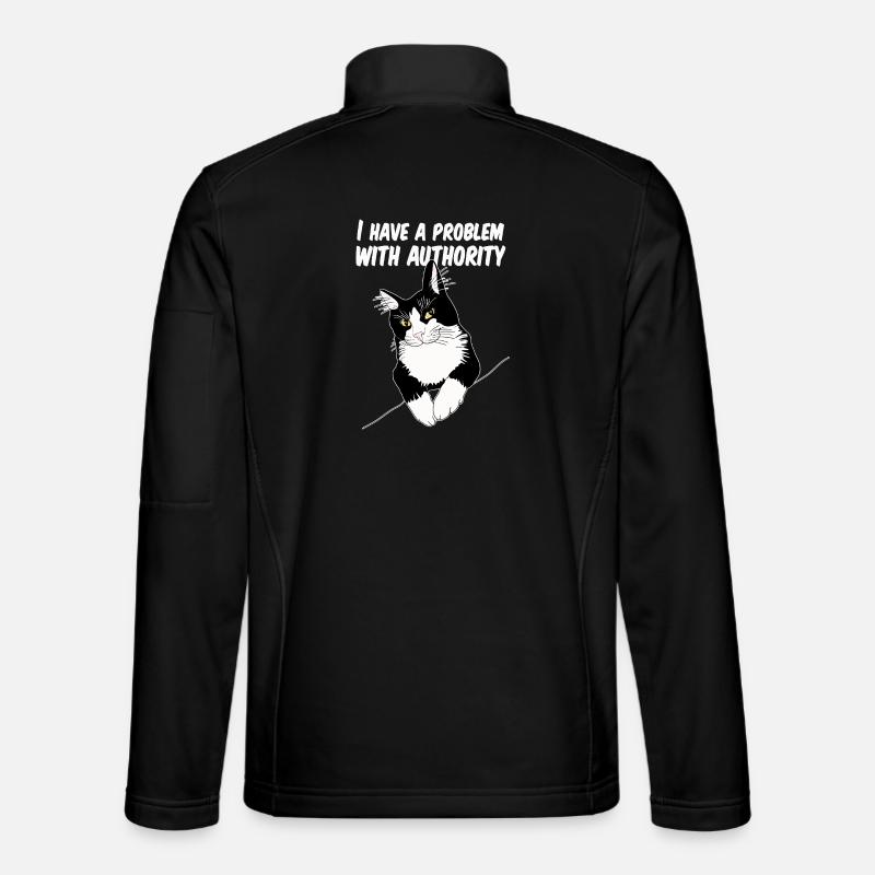 Le chat défie l’autorité - Veste en tissu softshell Unisexe - noir
