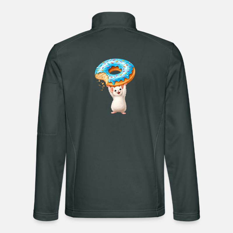 Mouse with Donut – Cute Cartoon Design Unisex Softshell Jacket