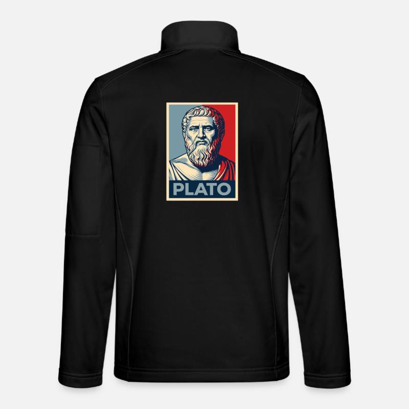 Ritratto di Platone nel design retrò - Giacca softshell unisex - nero