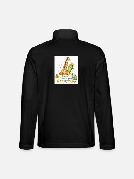 Giraffenzauber Erster Kindergartentag - Unisex Softshelljacke - Schwarz - Hinten