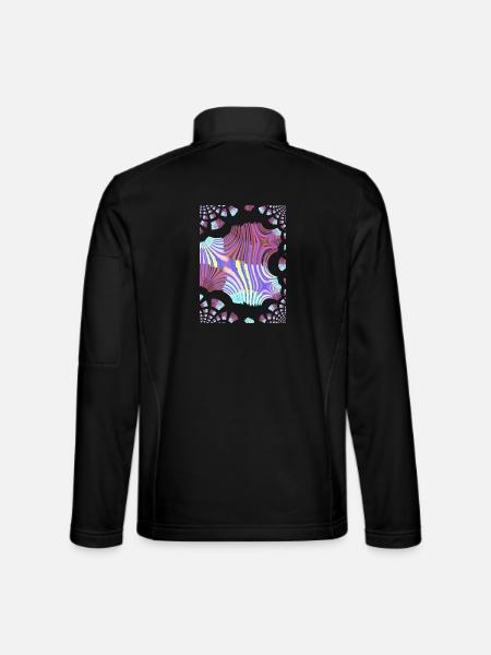 Psychedelic Neon Spiral - Unisex Softshell Jacket - black
