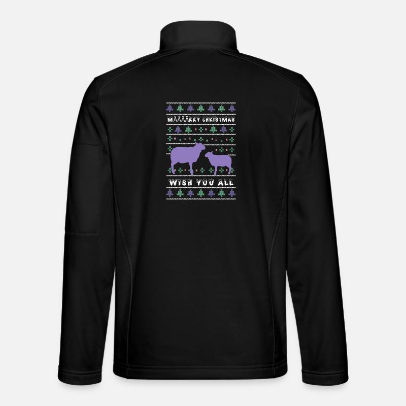 Määäärry Moutons de Noël - Veste en tissu softshell Unisexe - noir