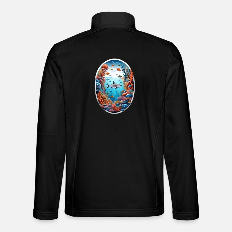 Marine Animals-Fish - Unisex Softshell Jacket - black