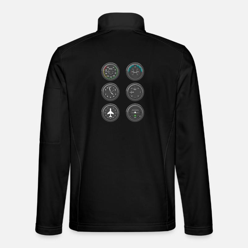 Flugzeug Fluginstrumente - Unisex Softshelljacke - Schwarz