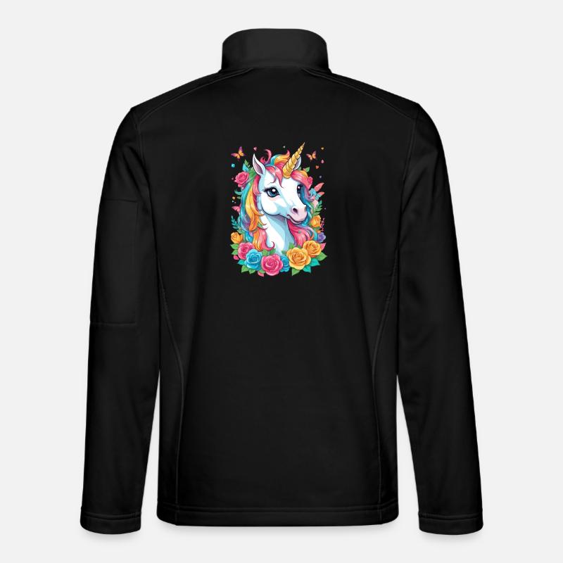Cute Unicorn - Unisex Softshell Jacket - black