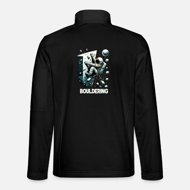 Bouldern Astronaut Raumfahrer Geschenk - Unisex Softshelljacke - Schwarz