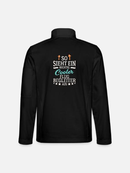 So sieht ein richtig cooler Flugbegleiter aus - Unisex Softshelljacke - Schwarz - Hinten